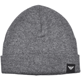 Patch Logo Grey Beanie Hat