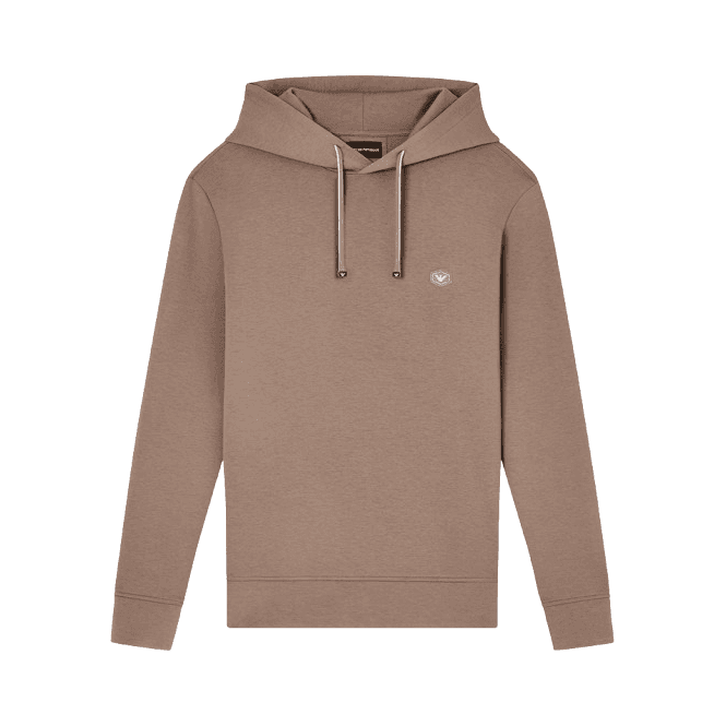 Emporio Armani Patch Logo Pullover Beige Hoodie
