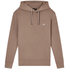 Patch Logo Pullover Beige Hoodie