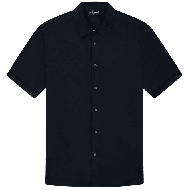 Emporio Armani Pima Cotton Short Sleeve Navy Shirt