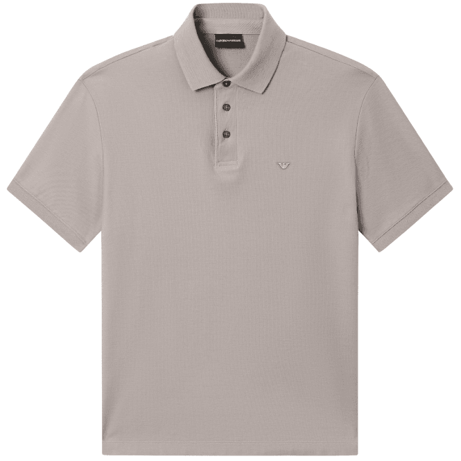 Emporio Armani Pique Cotton Regular Fit Brown Polo Shirt