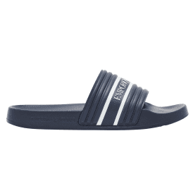 Tape Logo Navy Rubber Sliders