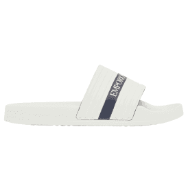 Tape Logo White Rubber Sliders
