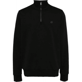 C-Stimmann Quarter Zip Funnel Neck Black Sweatshirt