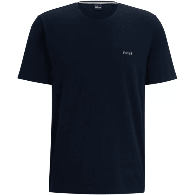 Boss Cotton Embroidered Logo Dark Blue T-Shirt