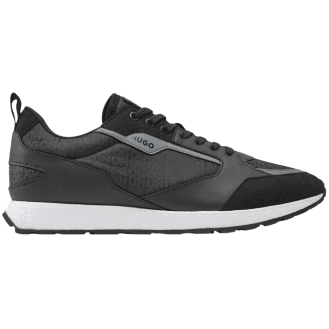 Boss Footwear Icelin_Runn Mixed Material Black Sneaker Trainers