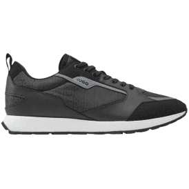 Icelin_Runn Mixed Material Black Sneaker Trainers