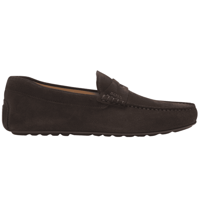 Boss Footwear Noel Moccasin Suede Dark Brown Loafers