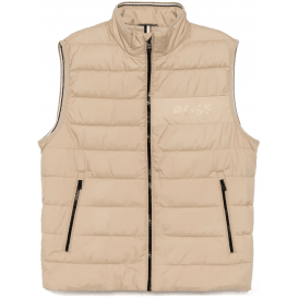 H-Cenito Logo Print Beige Gilet