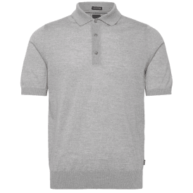 H-Nolano Fine Merino Knitted Grey Polo Shirt