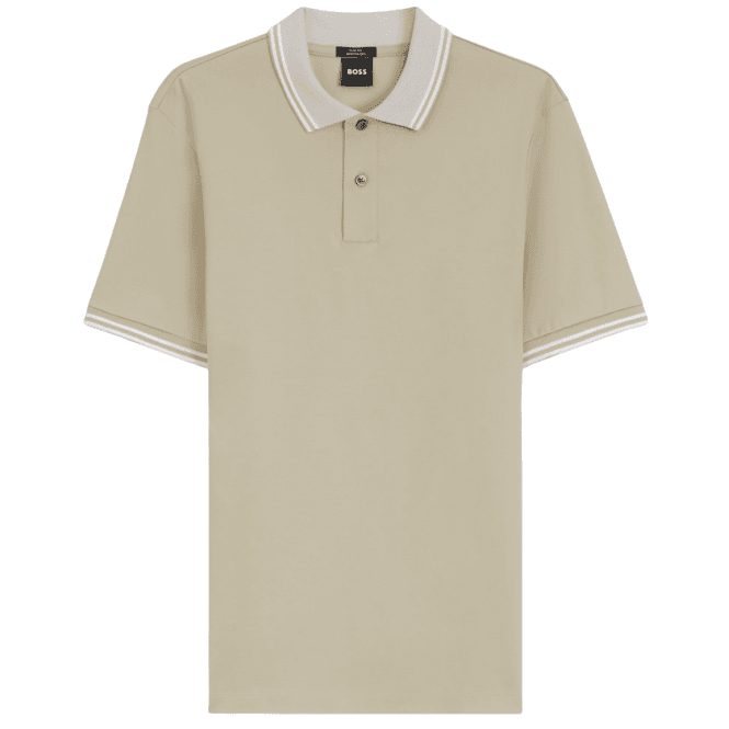 Boss H-Phillipson Slim Fit Mercerized Beige Polo Shirt