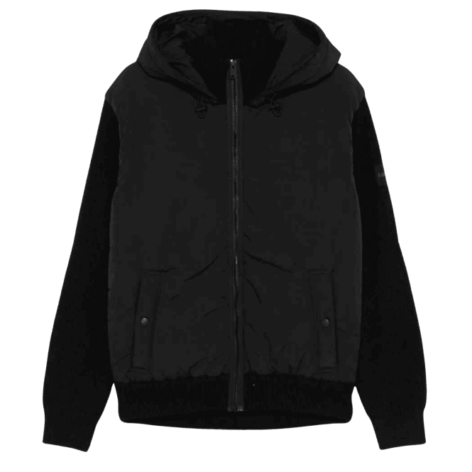 Boss Kiaccio Hybrid Hooded Knitted Nylon Black Jacket
