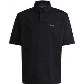 Pavel Embroidered Logo Relaxed Fit Black Polo Shirt