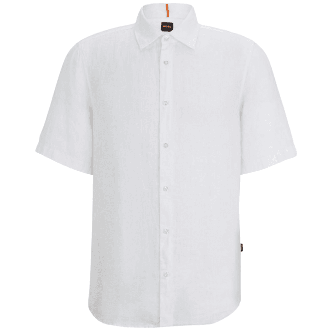 Boss Rash_2 Regular Fit Linen White Shirt