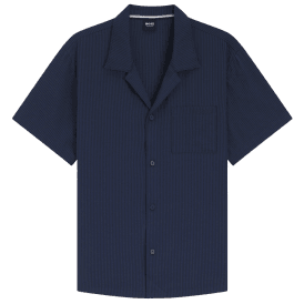 Relax Navy Textured Beach Shirt