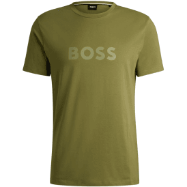 RN Logo Print Regular Fit Green T-Shirt