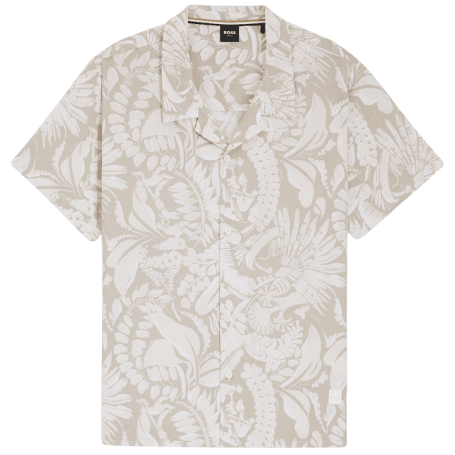 Boss Straight Fit Patterned Beach Shirt