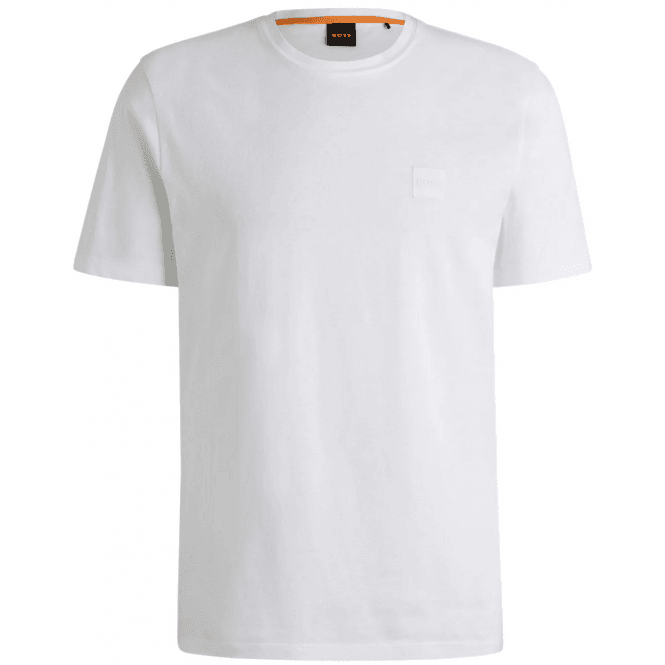 Boss Tales Cotton Relaxed Fit White T-Shirt