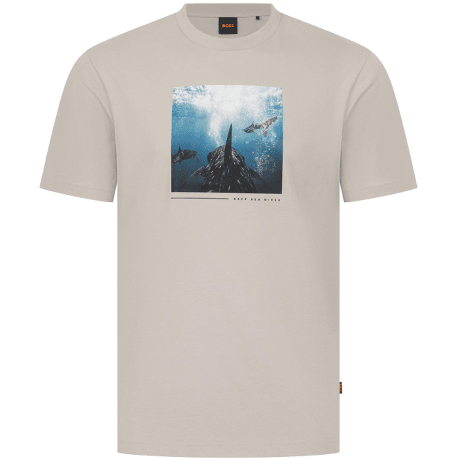 Boss TEE_Creature Dolphin Graphic Beige T-Shirt