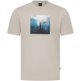 TEE_Creature Dolphin Graphic Beige T-Shirt