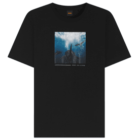 TEE_Creature Dolphin Graphic Black T-Shirt