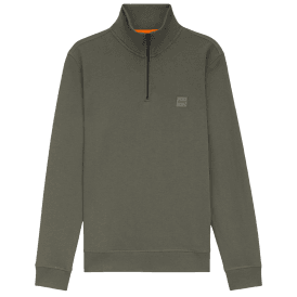 Zetrust Patch Logo Grey/Green Quarter Zip Sweatshirt