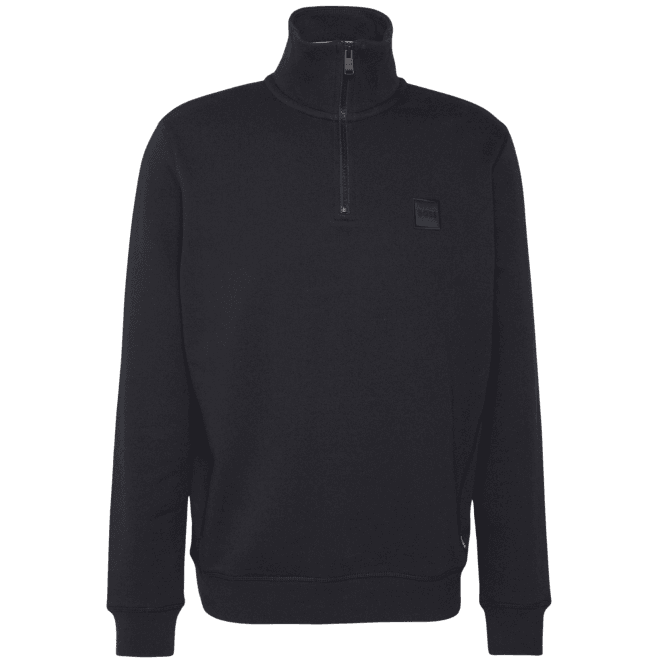 Boss Zetrust Patch Logo Navy Quarter Zip Sweatshirt