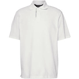 Cotton Shoulder Print White Polo Shirt