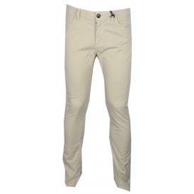 Cotton Slim Fit Beige Chino