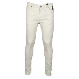 Cotton Slim Fit Off White Chino