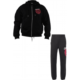 Dripping Logo Zip Up Black Tracksuit