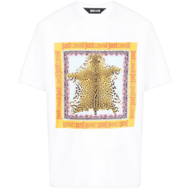 Foulard Cotton Leopard Graphic White T-Shirt