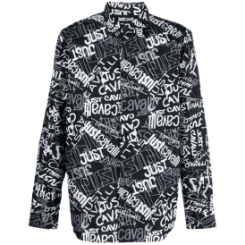 Lettering Allover Logo Black/White Button Up Shirt
