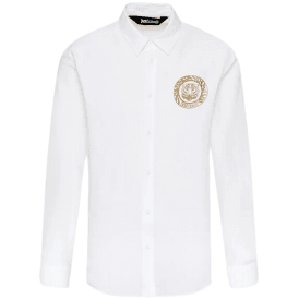 Tiger Print Woven White Button Up Shirt