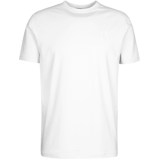 Karl Lagerfeld Cotton Embroidered Logo White T-Shirt