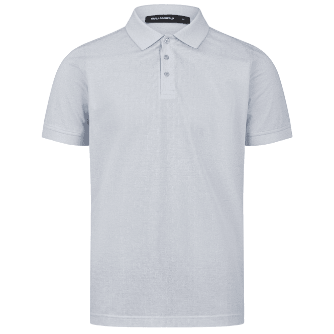 Karl Lagerfeld Cotton Monogram Logo Sky Blue Polo Shirt