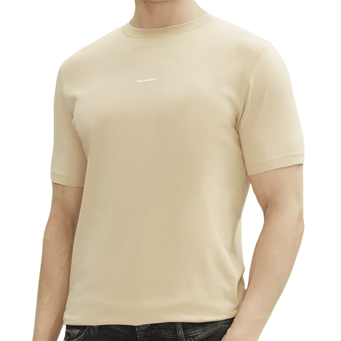 Karl Lagerfeld Cotton Stretch Mini Logo Beige T-Shirt