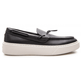 Flint II Deck Black Leather Loafer