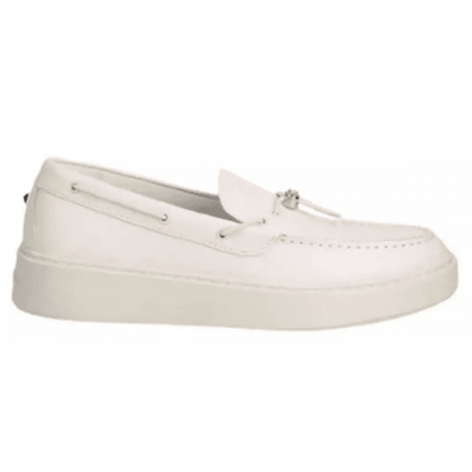 Karl Lagerfeld Flint II Deck White Leather Loafer