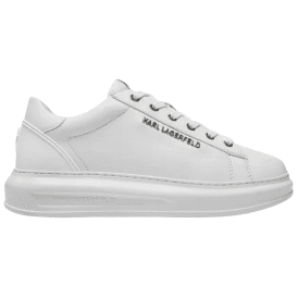 Kapri Metal Logo Leather Triple White Sneaker