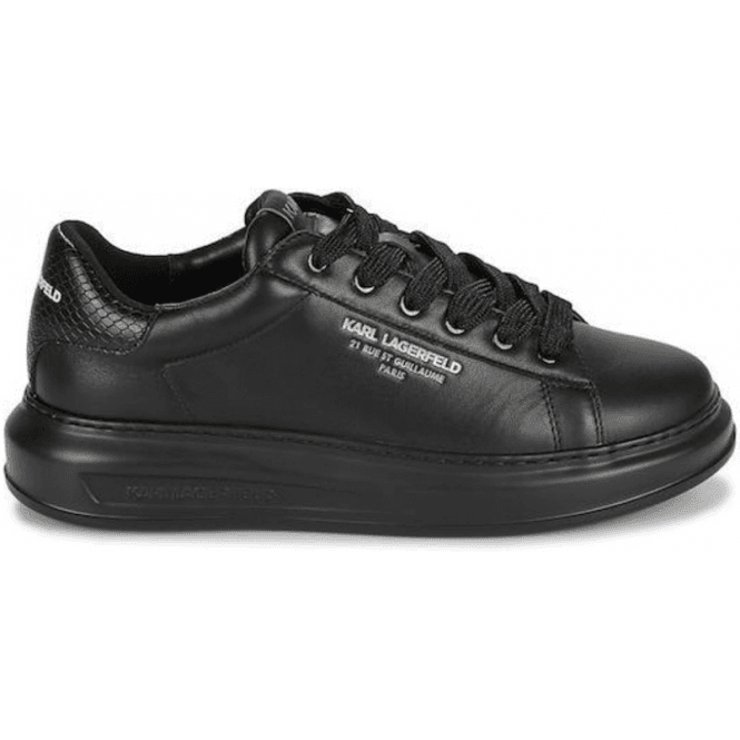 Karl Lagerfeld Python Tab Leather Black Sneaker Trainer