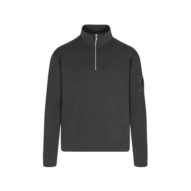 Moose Knuckles Hartsfield Quarter Zip Pullover Black Sweatshirt