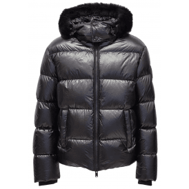 Kings Shiny Fur Hooded Puffer Jacket 