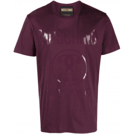 Milano Print Logo Slim Fit Burgundy T-Shirt