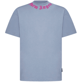 Neck Logo Oversized Blue/Pink T-Shirt