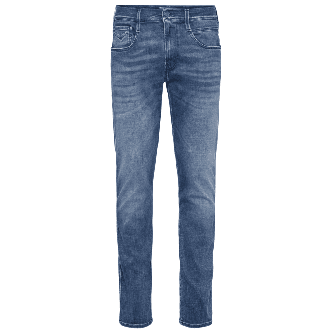 Replay Anbass Hyperflex Stretch Mid Wash Blue Slim Fit Jeans