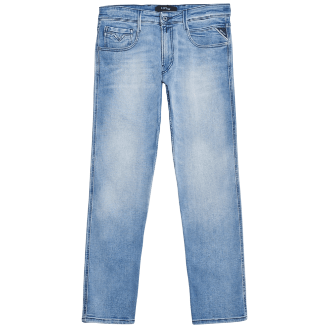 Replay Anbass Power Stretch Slim Fit Light Wash Blue Jeans