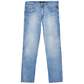  Anbass Power Stretch Slim Fit Light Wash Blue Jeans