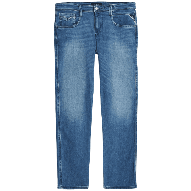 Replay Anbass Power Stretch Slim Fit Mid Blue Jeans