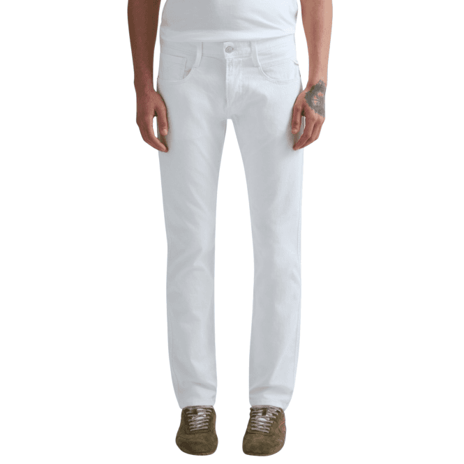 Replay Anbass Slim Fit White Jeans
